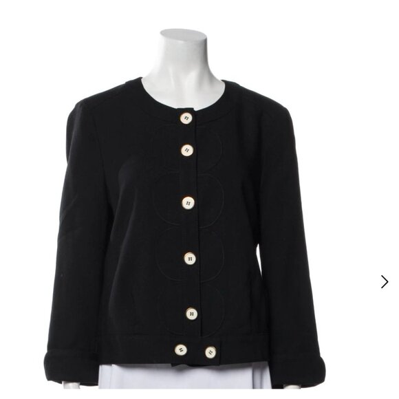 Vintage MARC BY MARC JACOBS Wool Blend Cropped Collarless Suit Jacket Size 10 - Picture 1 of 7